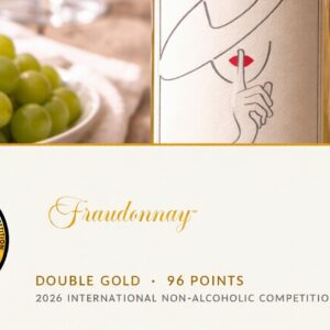 Fraudonnay bottle with Double Gold medal